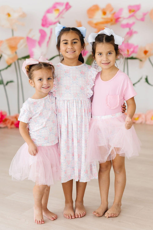 ribbons-roses-3-4-sleeve-ruffle-twirl-dress Mila &  Rose - Sophia's Style--2T--3